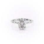 2.10 CT Oval Cut Pave Setting Moissanite Engagement Ring 10