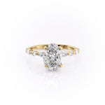 2.10 CT Oval Cut Pave Setting Moissanite Engagement Ring 11