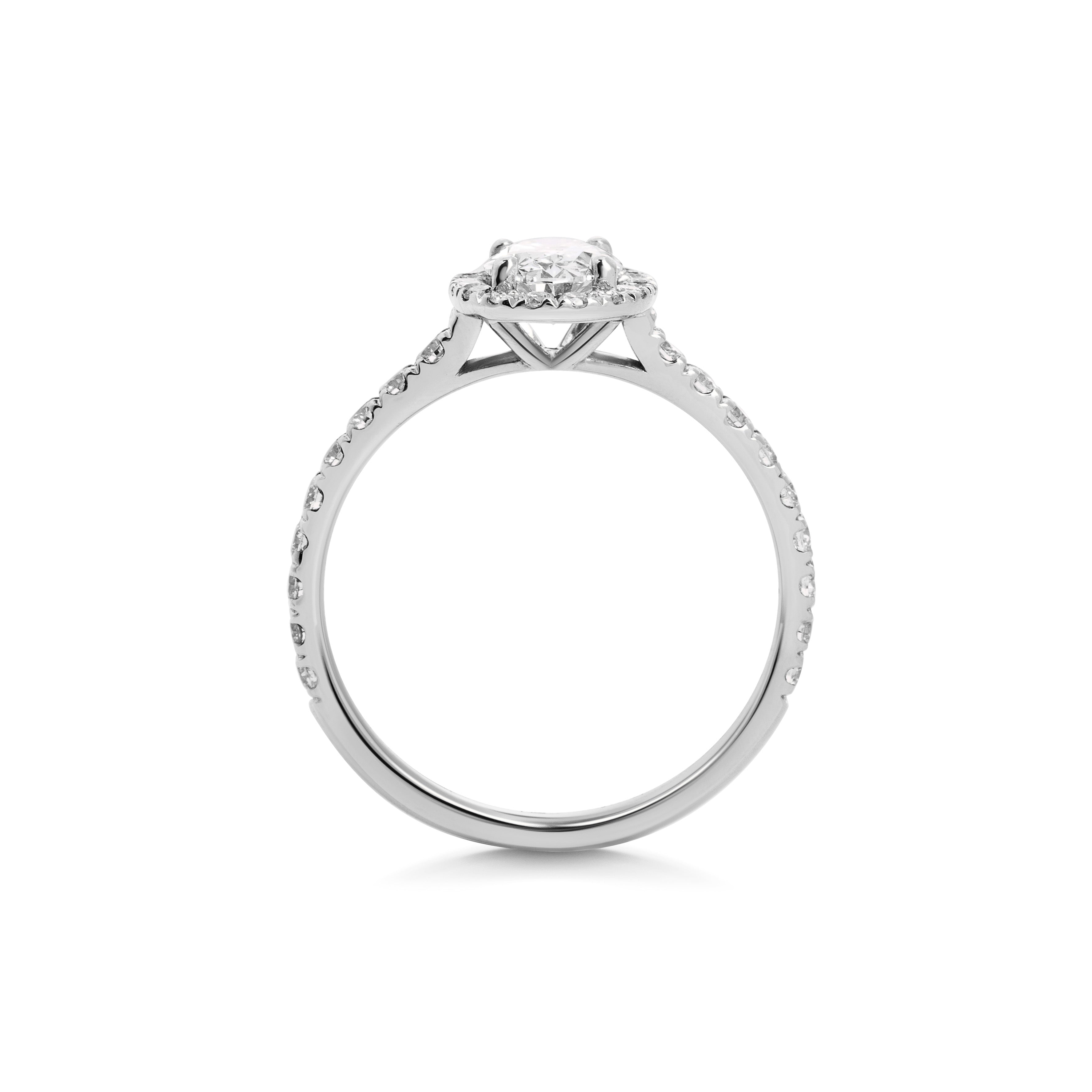 0.7 CT Oval Halo CVD F/VS1 Diamond Engagement Ring 4