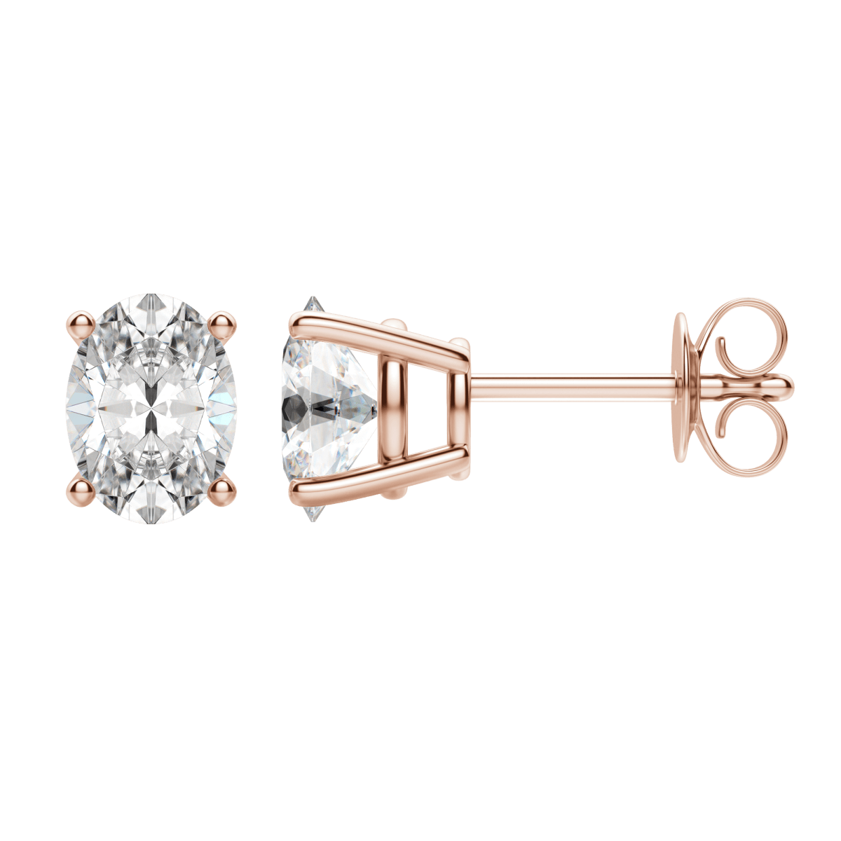 0.50 CT-2.0 CT Oval Solitaire CVD F/VS Diamond Earrings 7