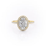 2.10 Oval Cut Halo Style Moissanite Engagement Ring 11
