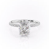 2.10 CT Oval Cut Solitaire Pave Setting Moissanite Engagement Ring 10