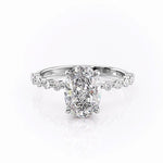 2.10 CT Oval Cut Solitaire Pave Setting Moissanite Engagement Ring 10
