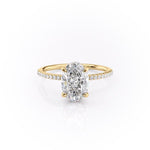 2.10 CT Oval Cut Solitaire & Pave Setting Moissanite Engagement Ring 3