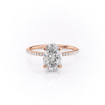 2.10 CT Oval Cut Solitaire & Pave Setting Moissanite Engagement Ring 2