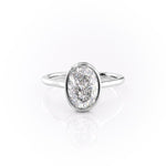 2.10 CT Oval Cut Bezel Solitaire Moissanite Engagement Ring 10