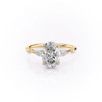 2.10 CT Oval Cut Hidden Halo Dainty Style Moissanite Engagement Ring 11