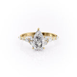 2.0 CT Pear Cut Cluster Moissanite Engagement Ring 11