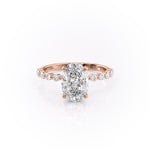 2.10 CT Oval Cut Solitaire Pave Setting Moissanite Engagement Ring 12