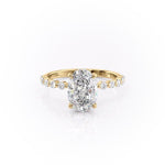 2.10 CT Oval Cut Solitaire Pave Setting Moissanite Engagement Ring 11