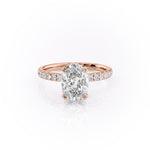 2.10 CT Oval Cut Hidden Halo Pave Setting Moissanite Engagement Ring 12
