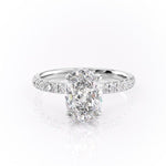 2.10 CT Oval Cut Hidden Halo Pave Setting Moissanite Engagement Ring 10
