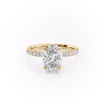 2.10 CT Oval Cut Hidden Halo Pave Setting Moissanite Engagement Ring 11