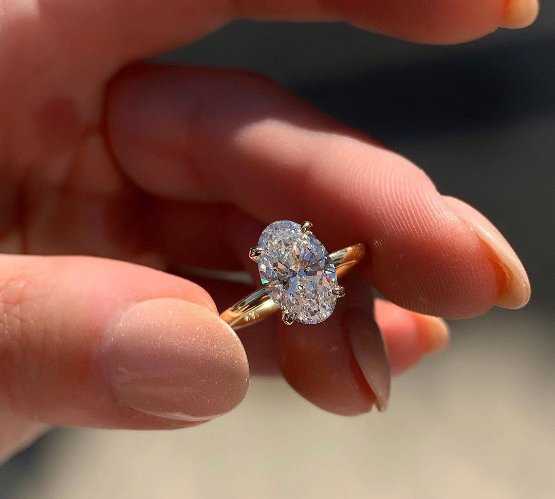 1.33 CT Oval Solitaire Style Moissanite Engagement Ring 2