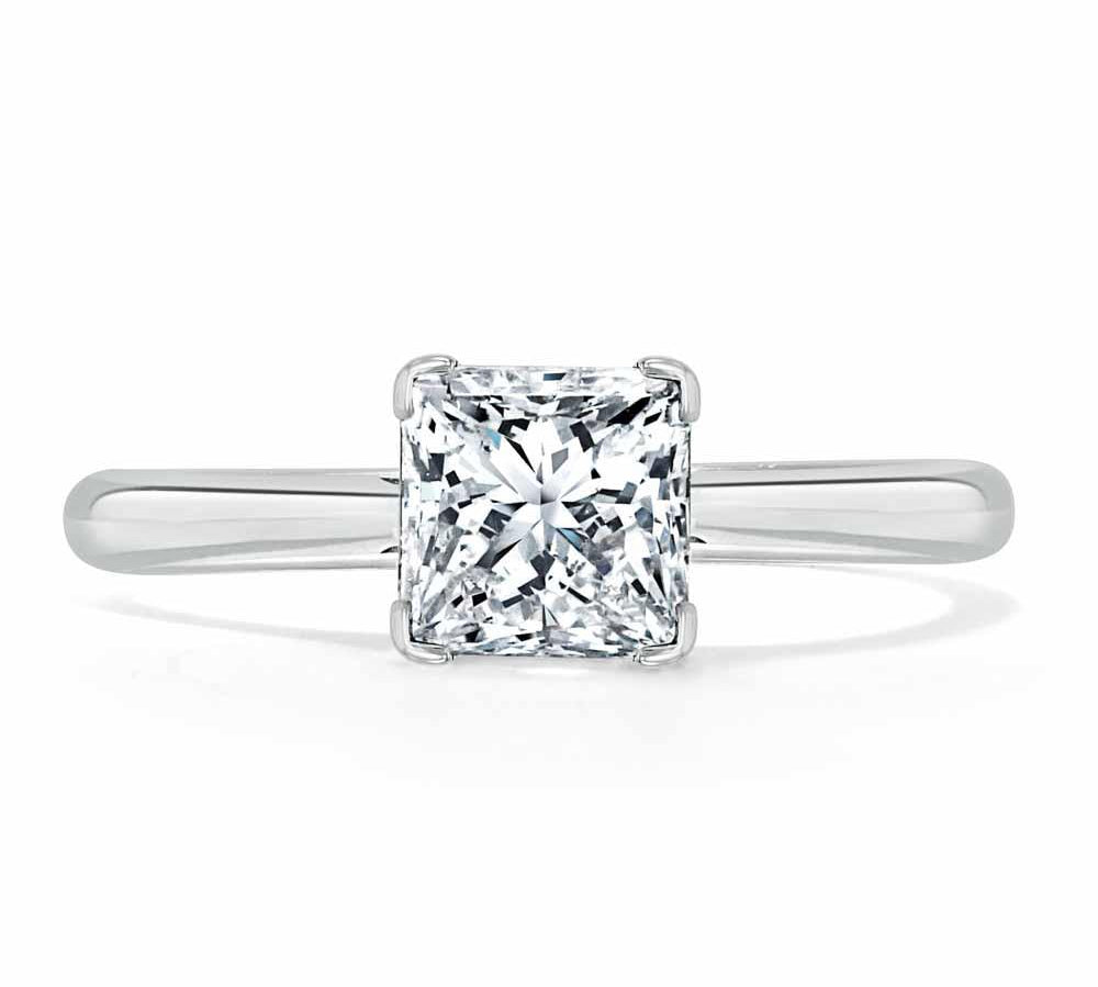1.0 CT Cushion Cut Moissanite Solitaire Engagement Ring 1