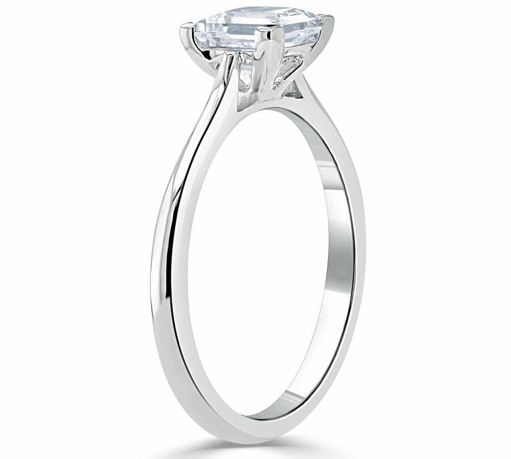 1.0 CT Cushion Cut Moissanite Solitaire Engagement Ring 2