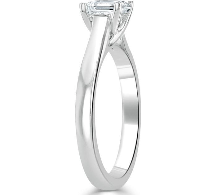 1.0 CT Princess Cut Solitaire Moissanite Engagement Ring 3