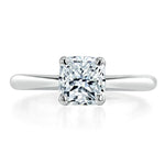 1.0 CT Cushion Cut Solitaire Moissanite Engagement Ring 1