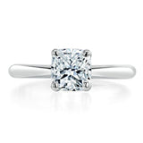1.0 CT Cushion Cut Solitaire Moissanite Engagement Ring 1
