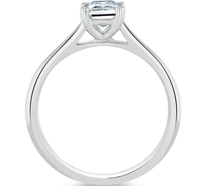 1.0 CT Emerald Cut Moissanite Solitaire Engagement Ring 2