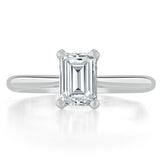 1.0 CT Emerald Cut Moissanite Solitaire Engagement Ring 1
