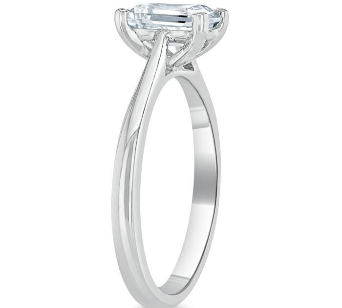 1.0 CT Emerald Cut Moissanite Solitaire Engagement Ring 3
