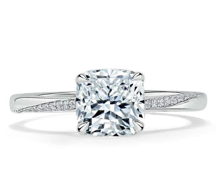1.25 CT Cushion Cut Solitaire Moissanite Engagement Ring 1