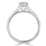 0.75 CT Cushion Cut Solitaire Moissanite Engagement Ring With Pave Setting 4