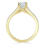 1.0 CT Cushion Cut Solitaire Split Shank Setting Moissanite Engagement Ring 6