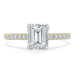 1.50 CT Emerald Cut Solitaire Pave Setting Moissanite Engagement Ring 3