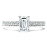 0.75 CT Emerald Cut Solitaire Moissanite Engagement Ring 1
