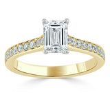 0.75 CT Emerald Cut Solitaire Moissanite Engagement Ring 6