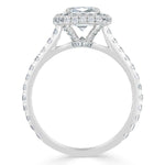 1.5 CT Cushion Cut Halo Pave Setting Moissanite Engagement Ring 4