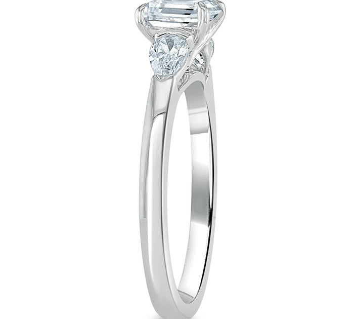0.75 CT Cushion Cut Three Stone Moissanite Engagement Ring 2