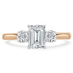 0.75 CT Emerald Cut Three Stone Moissanite Engagement Ring 7