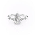 2.0 CT Pear Cut Solitaire Moissanite Engagement Ring. 1
