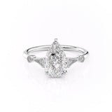 2.0 CT Pear Cut Solitaire Moissanite Engagement Ring. 1