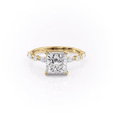 2.08 CT Princess Cut Solitaire Pave Setting Moissanite Engagement Ring 11