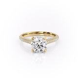 1.60 CT Round Cut Hidden Halo Triple Pave Moissanite Engagement Ring 11