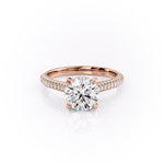 1.60 CT Round Cut Hidden Halo Triple Pave Moissanite Engagement Ring 12