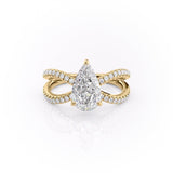 2.0 CT Pear Cut Solitaire Split Shank Setting Moissanite Engagement Ring 11