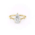 2.0 CT Pear Cut Solitaire Moissanite Engagement Ring. 6