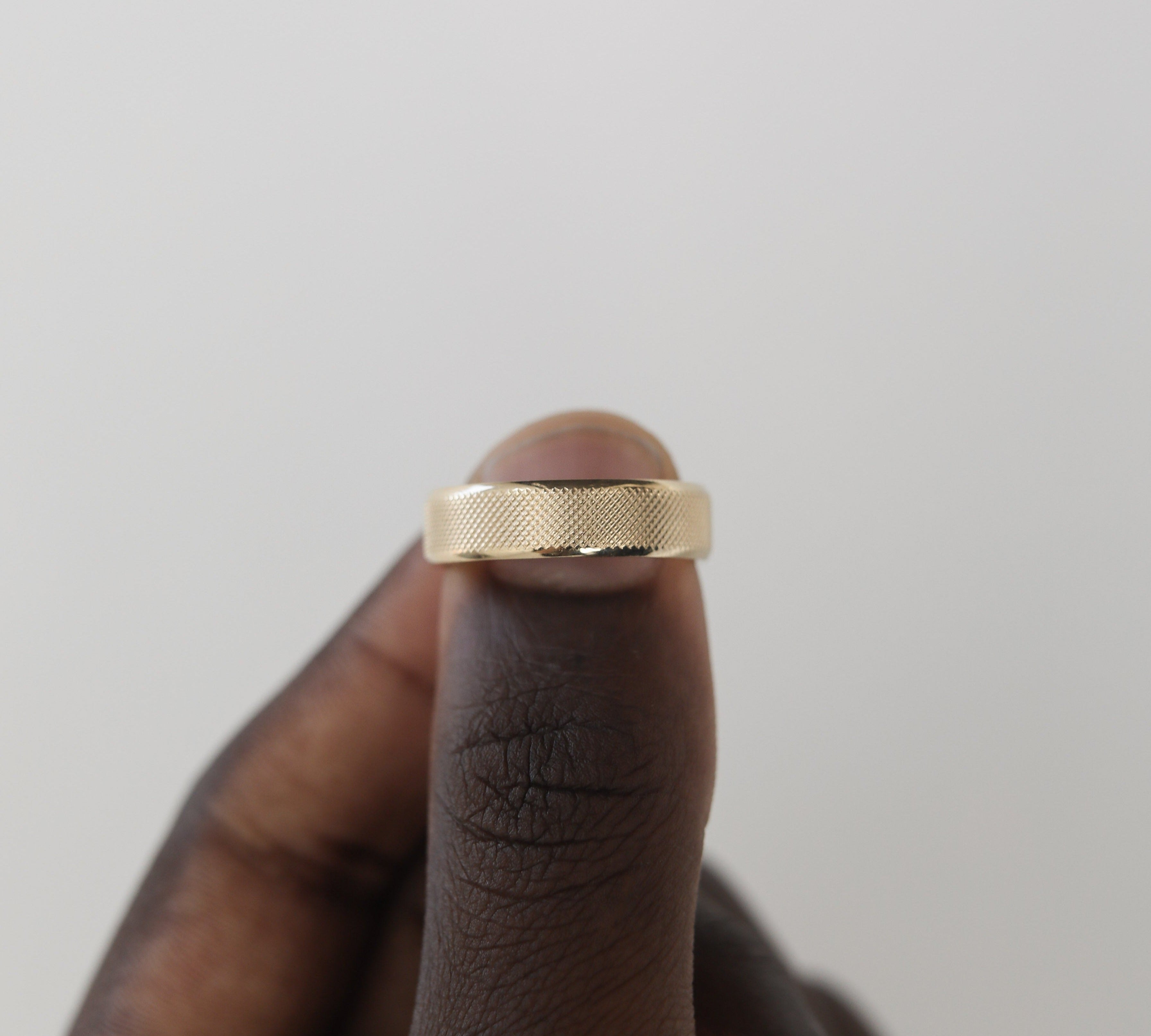 Classic Yellow Gold Textured Men's Band 2