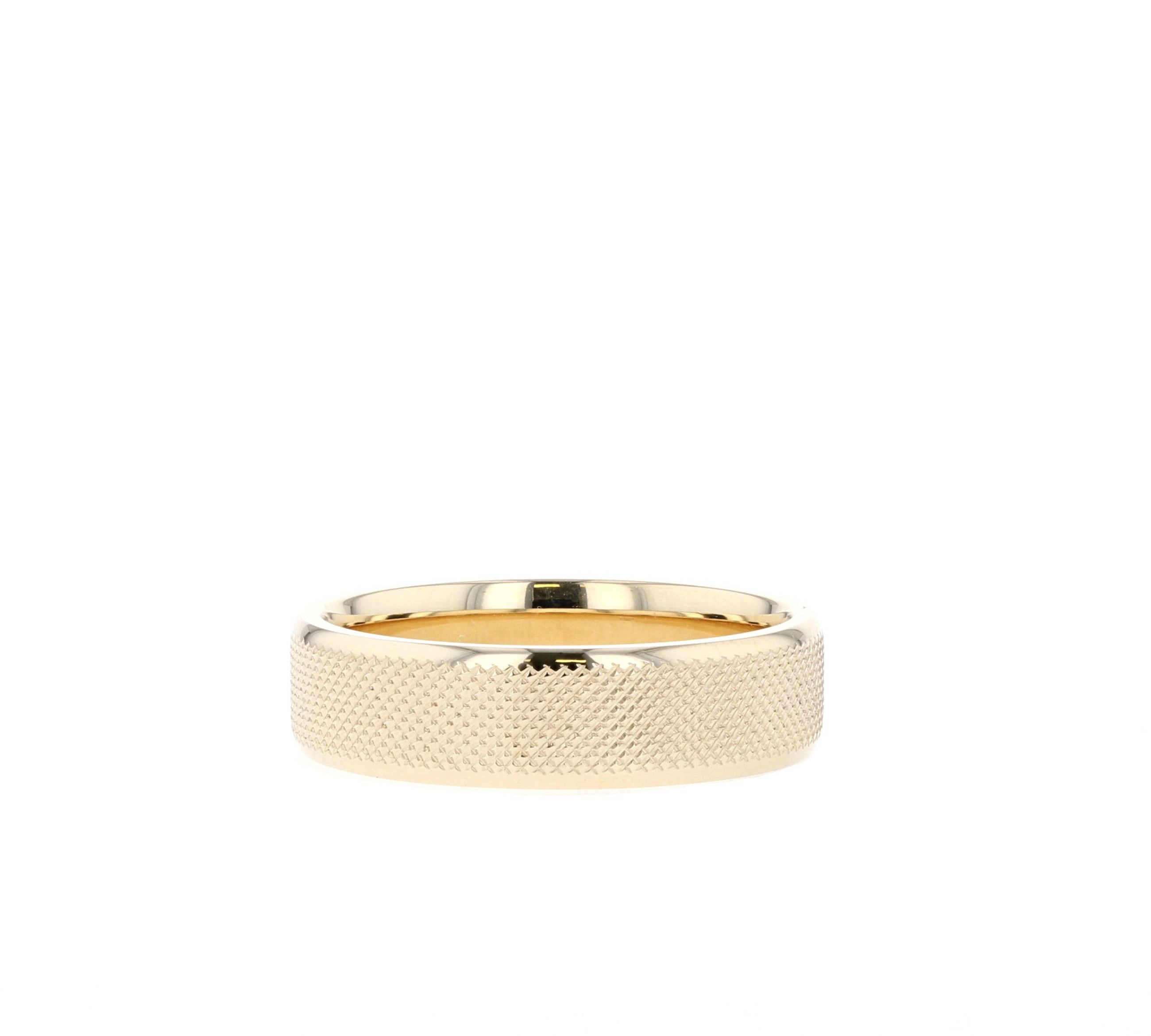 Classic Yellow Gold Textured Men's Band 1