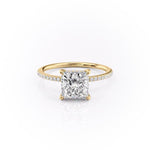 2.08 CT Princess Cut Solitaire Pave Setting Moissanite Engagement Ring 11