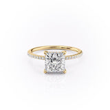 2.08 CT Princess Cut Solitaire Pave Setting Moissanite Engagement Ring 11