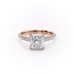 2.08 CT Princess Solitaire Triple Pave Setting Moissanite Engagement Ring 12