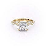 2.08 CT Princess Solitaire Triple Pave Setting Moissanite Engagement Ring 11