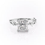 2.08 CT Princess Cut Solitaire Twig Style Moissanite Engagement Ring 10
