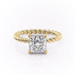 2.51 CT Princess Solitaire & Twisted Band Moissanite Engagement Ring 11